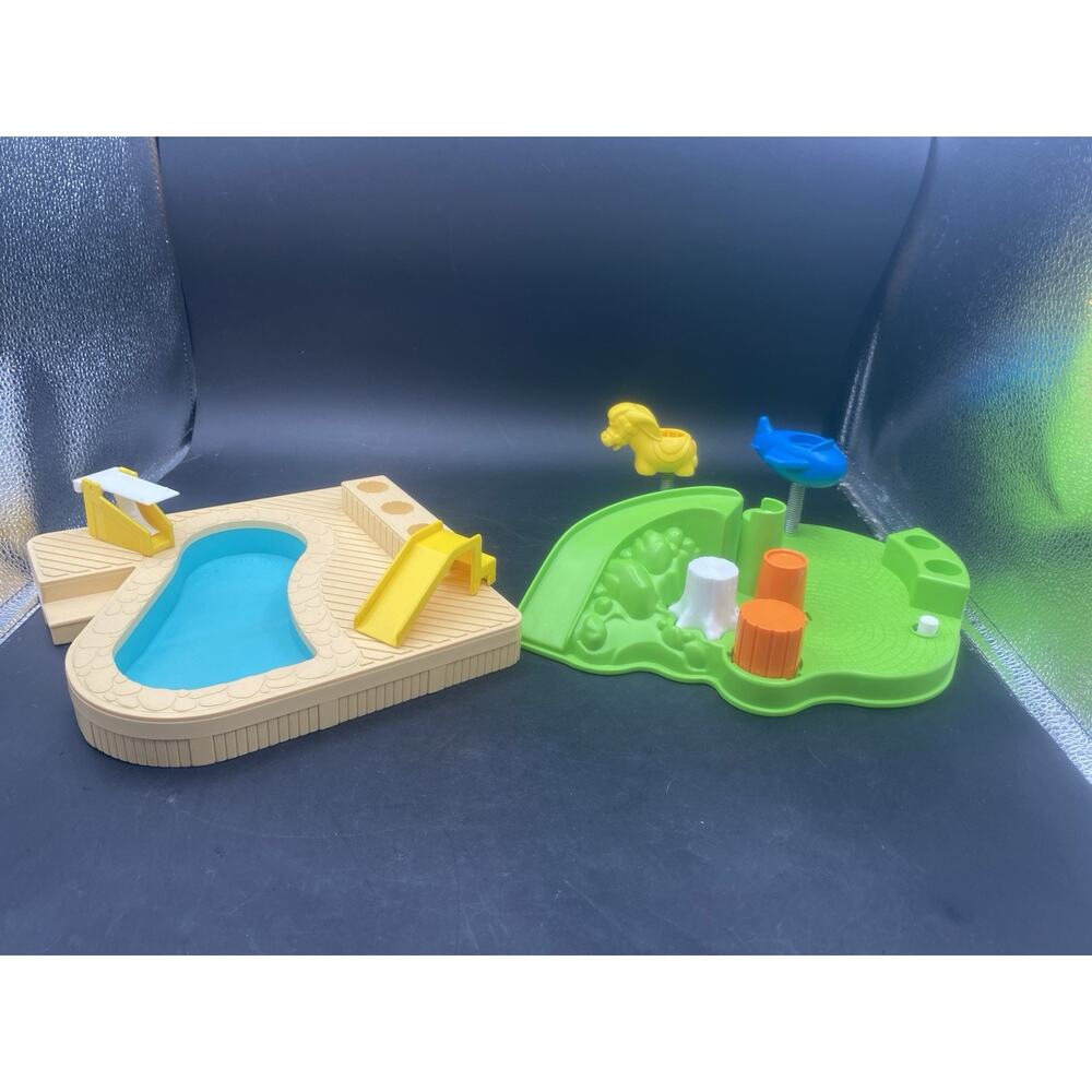 Vintage 1986 Fisher Price Playground 2525 And Swimming Pool 2526 Lot